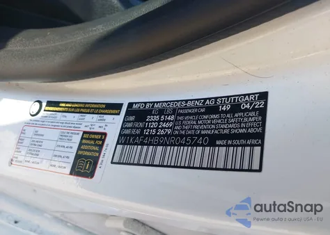 2022 Mercedes-Benz C 300 4Matic из США, поврежденный, VIN W1KAF4HB9NR045740